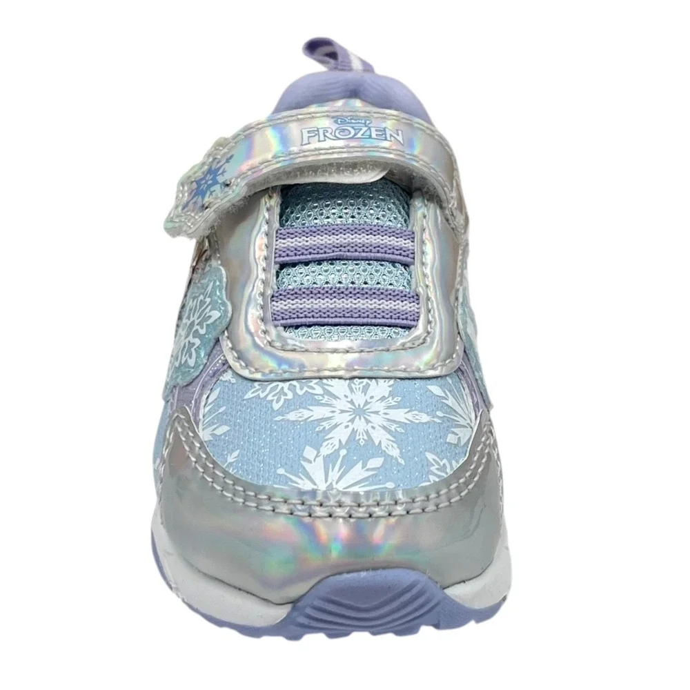 Disney Frozen Toddler Girls Slip-on Sneakers Size 7 Silver Light Blue Lavender
